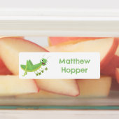 かわいい緑の幸せバッタの漫画パーソナライズされた ラベル (貼付)