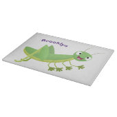 かわいい緑の幸せバッタ漫画 カッティングボード (角)