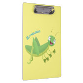 かわいい緑の幸せバッタ漫画 クリップボード (右)