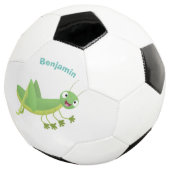 かわいい緑の幸せバッタ漫画 サッカーボール (3/4)