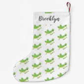 かわいい緑の幸せバッタ漫画 スモールクリスマスストッキング (裏面)