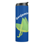 かわいい緑の幸せバッタ漫画 タンブラー (回転左)