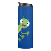 かわいい緑の幸せバッタ漫画 タンブラー (回転右)