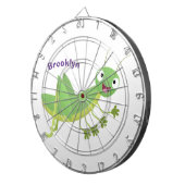 かわいい緑の幸せバッタ漫画 ダーツボード (正面右)