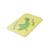 かわいい緑の幸せバッタ漫画 バスマット (アングル)