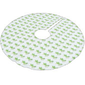 かわいい緑の幸せバッタ漫画 ブラッシュドポリエステルツリースカート (アングル)