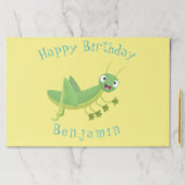 かわいい緑の幸せバッタ漫画 ペーパーパッド (インサイチュ)