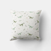 かわいい緑の恐竜のパターン クッション (裏面)