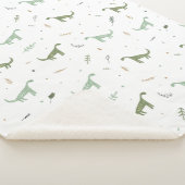 かわいい緑の恐竜のパターン シェルパブランケット (3/4)