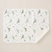 かわいい緑の恐竜のパターン シェルパブランケット (正面(横))