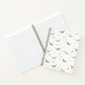 かわいい緑の恐竜のパターン ノートブック (内部)