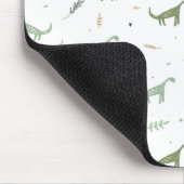 かわいい緑の恐竜のパターン マウスパッド (コーナー)