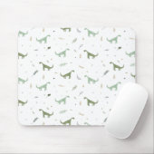 かわいい緑の恐竜のパターン マウスパッド (マウス)