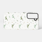 かわいい緑の恐竜のパターン SAMSUNG GALAXYケース (裏面横)