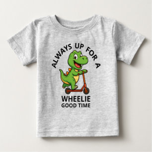 かわいい緑の恐竜の子供用Tシャツ ベビーTシャツ
