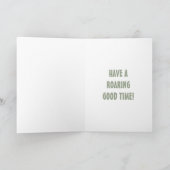 かわいい緑の恐竜の幼い子どもの誕生日 カード (内部)