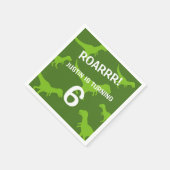 かわいい緑の恐竜テーマ誕生日パーティナプキン スタンダードカクテルナプキン (角)