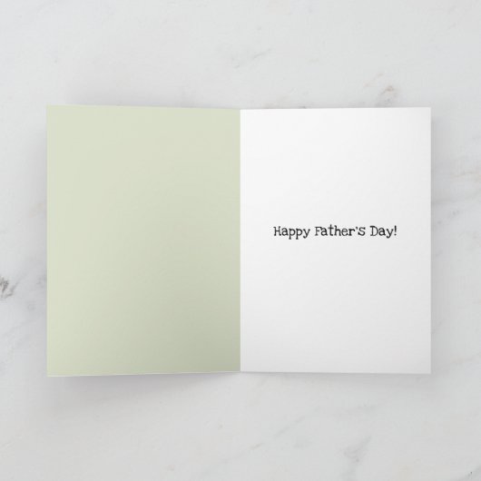 かわいい緑の恐竜パパ ヒーロー漫画 父の日 カード (内部)