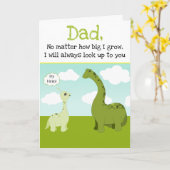 かわいい緑の恐竜パパ ヒーロー漫画 父の日 カード (黄色い花)