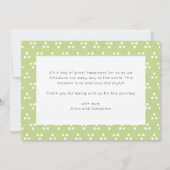 かわいい緑の恐竜ベビー写真誕生 案内状 (裏面)