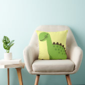 かわいい緑の恐竜 クッション (椅子)