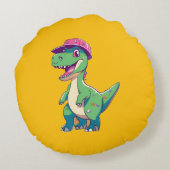 かわいい緑の恐竜 ラウンドクッション (裏面)