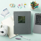 かわいい緑の木のカエル 葉の上 シール (iPadカバー)