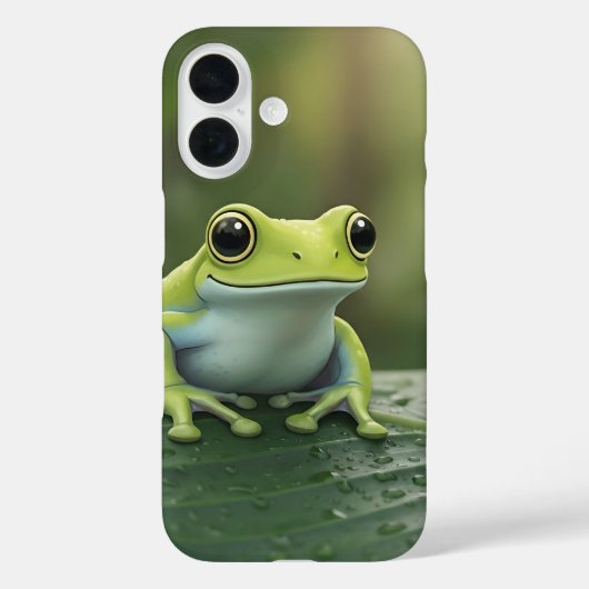 かわいい緑の木のカエル 葉 Case-Mate iPhoneケース (裏面)