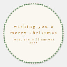 かわいい緑の格子状のカスタムクリスマスの願い