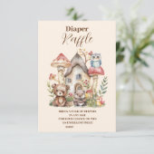 かわいい緑の森の動物おむつラッフル エンクロージャーカード (スタンド正面)