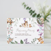 かわいい緑の森の動物の森おむつラッフル エンクロージャーカード (スタンド正面)