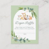 かわいい緑の森の動物 おむつくじ エンクロージャーカード (正面)