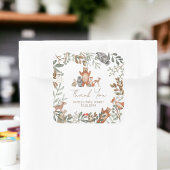 かわいい緑の森林動物の森の赤ちゃんシャワー スクエアシール