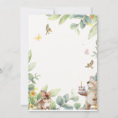 かわいい緑の森林動物の森の赤ちゃんシャワー 招待状 (裏面)