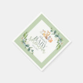 かわいい緑の森林動物の赤ちゃんシャワー スタンダードカクテルナプキン (角)