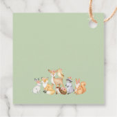 かわいい緑の森林動物の赤ちゃんシャワー フェイバータグ (裏面)
