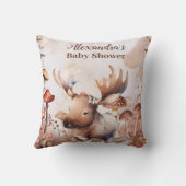 かわいい緑の森林動物ウッドランドベビーシャワー クッション (裏面)