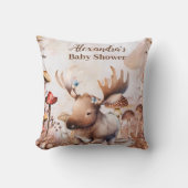 かわいい緑の森林動物ウッドランドベビーシャワー クッション (正面)