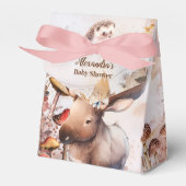 かわいい緑の森林動物ウッドランドベビーシャワー フェイバーボックス (正面サイド)