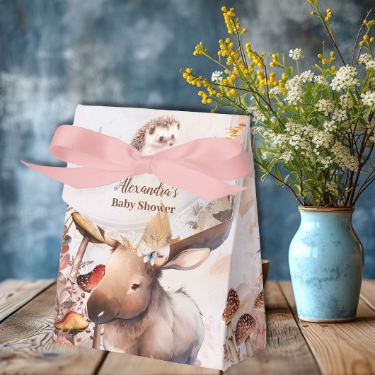 かわいい緑の森林動物ウッドランドベビーシャワー フェイバーボックス