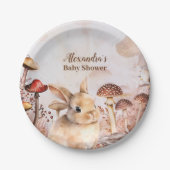 かわいい緑の森林動物ウッドランドベビーシャワー ペーパープレート (正面)