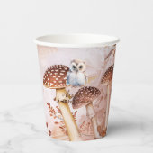 かわいい緑の森林動物ウッドランドベビーシャワー 紙コップ (裏面)