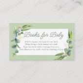 かわいい緑の森林地の動物の本をベビー エンクロージャーカード (正面)