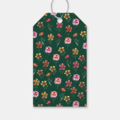 かわいい緑の水の色のフローラジョイント赤ちゃんシャワー ギフトタグ (裏面)