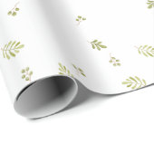 かわいい緑の水の色の植物ベビーシャワー ラッピングペーパー (ロールコーナー)