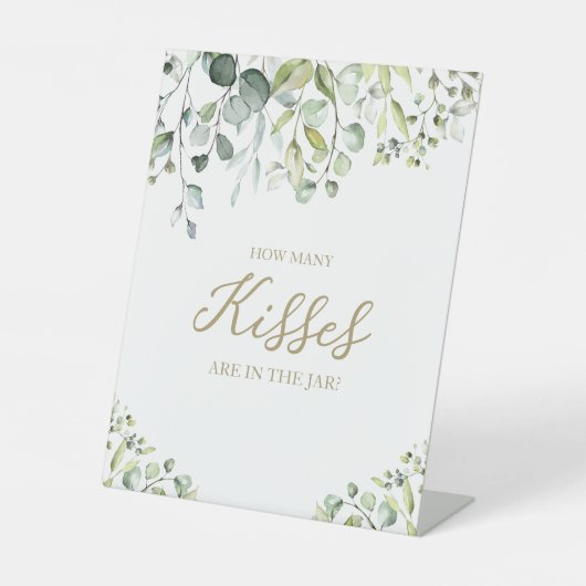 かわいい緑の水彩多くのキスがサイン 台座サイン (正面)