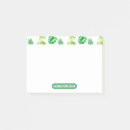 かわいい緑の水色のジャングル恐竜のパターン ポストイット