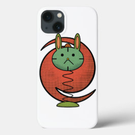 かわいい緑の猫オレンジサークル iPhone / iPad カバー