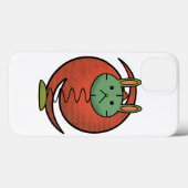 かわいい緑の猫オレンジサークル iPhone / iPad カバー (裏面 (横))