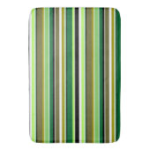かわいい緑の白いストライプ バスマット (正面縦)